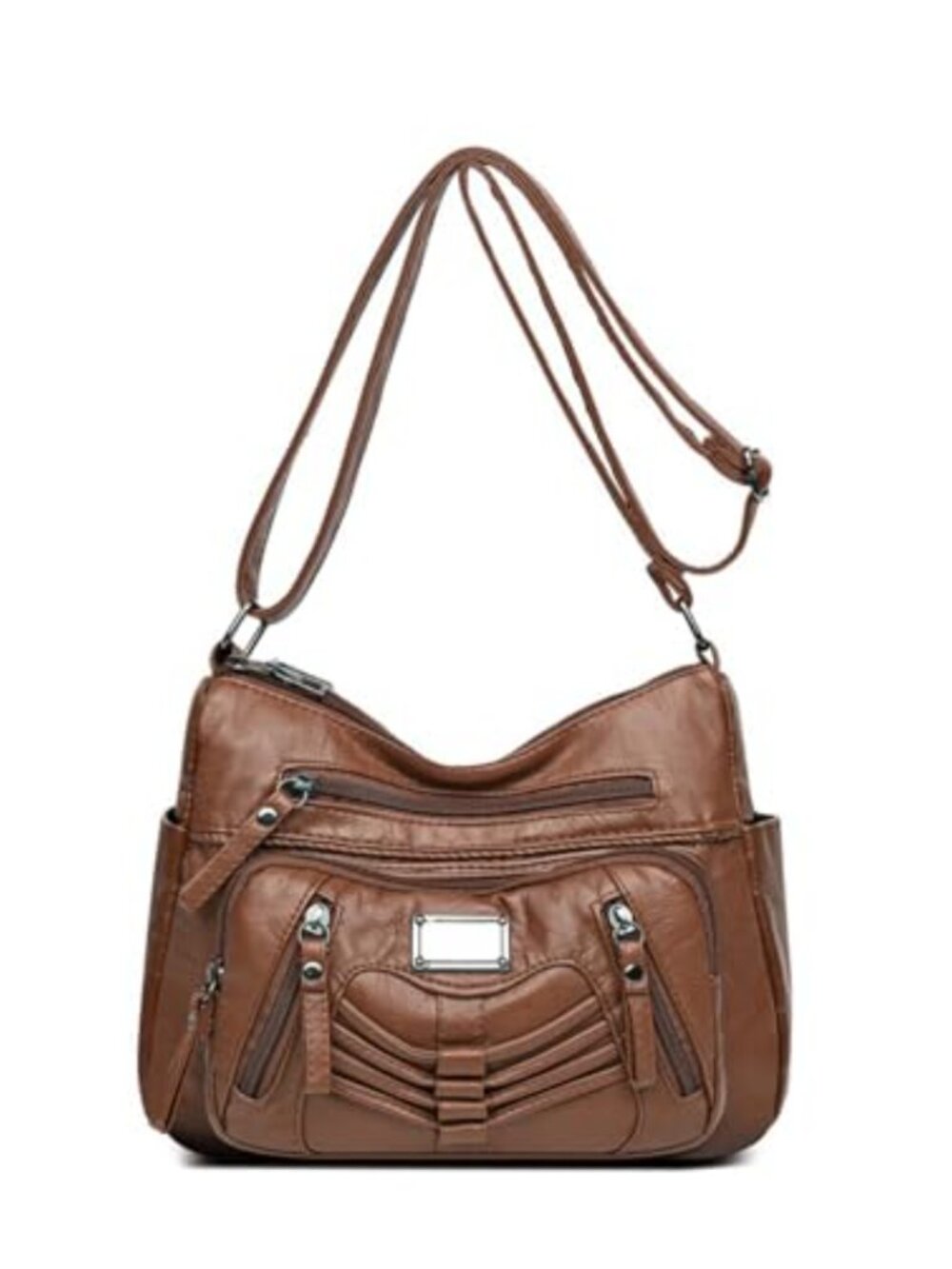 WITERY Soft PU Leather Crossbody Bag Multi-Pocket Shoulder Purse